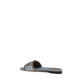 Blue Cotton Flat Sandals
