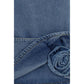 Blue Cotton Casual Dress