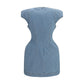 Blue Cotton Casual Dress