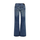 Blue Cotton Straight-Leg Jeans