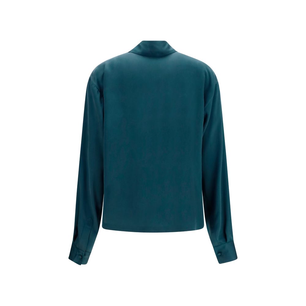 Blue Silk Shirt
