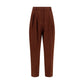 Brown Cotton Casual Pants