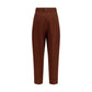 Brown Cotton Casual Pants