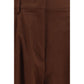 Brown Cotton Casual Pants