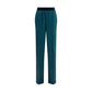 Blue Silk Casual Pants
