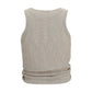 Beige Lyocell Sleeveles T-Shirt