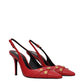 Red Leather High Heel Pumps