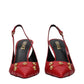 Red Leather High Heel Pumps