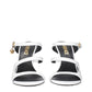 White Leather Stiletto Heel Sandals