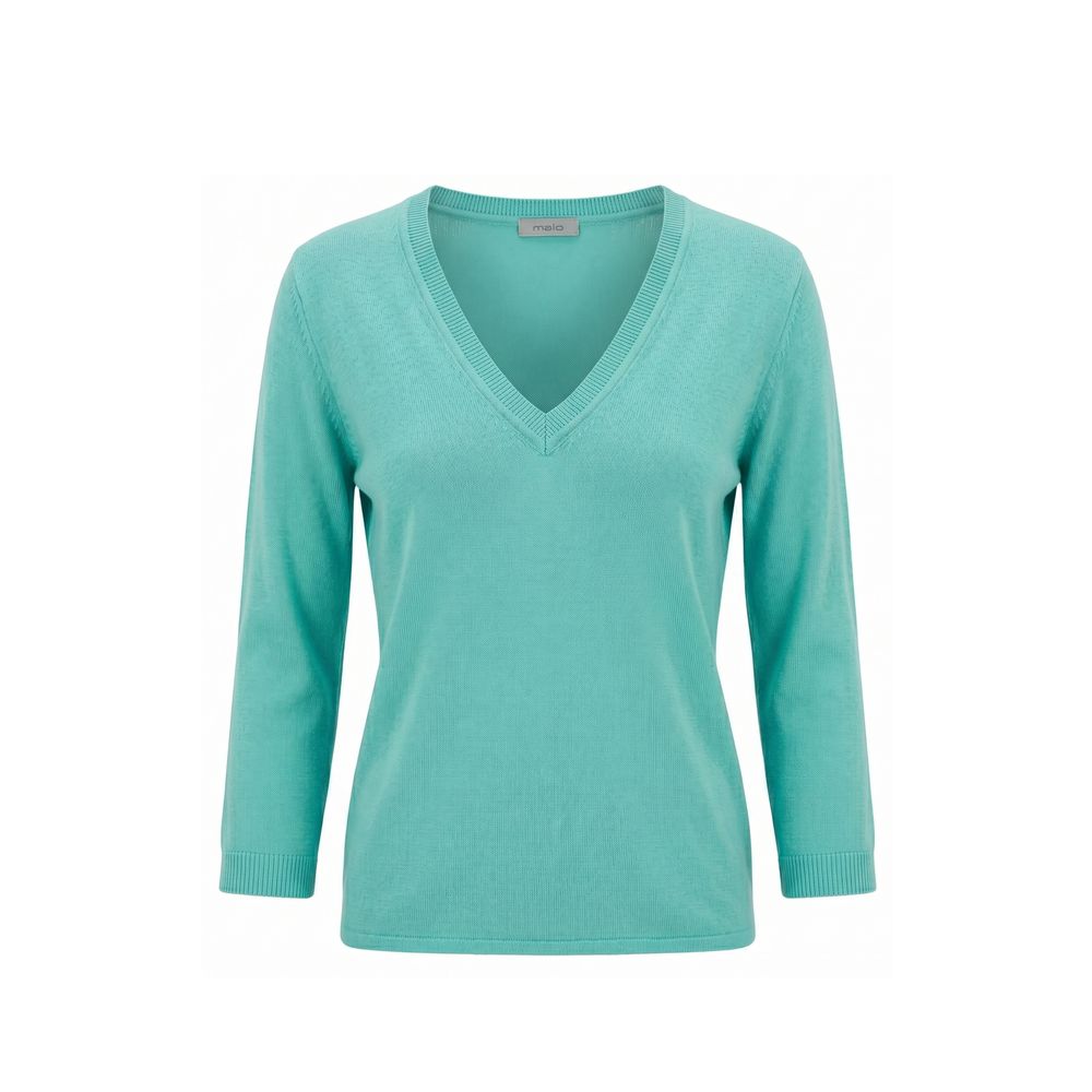 Blue Cotton Women Sweater