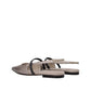 Beige Leather Ballet Flats