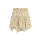 Beige Viscose Mini Skirt