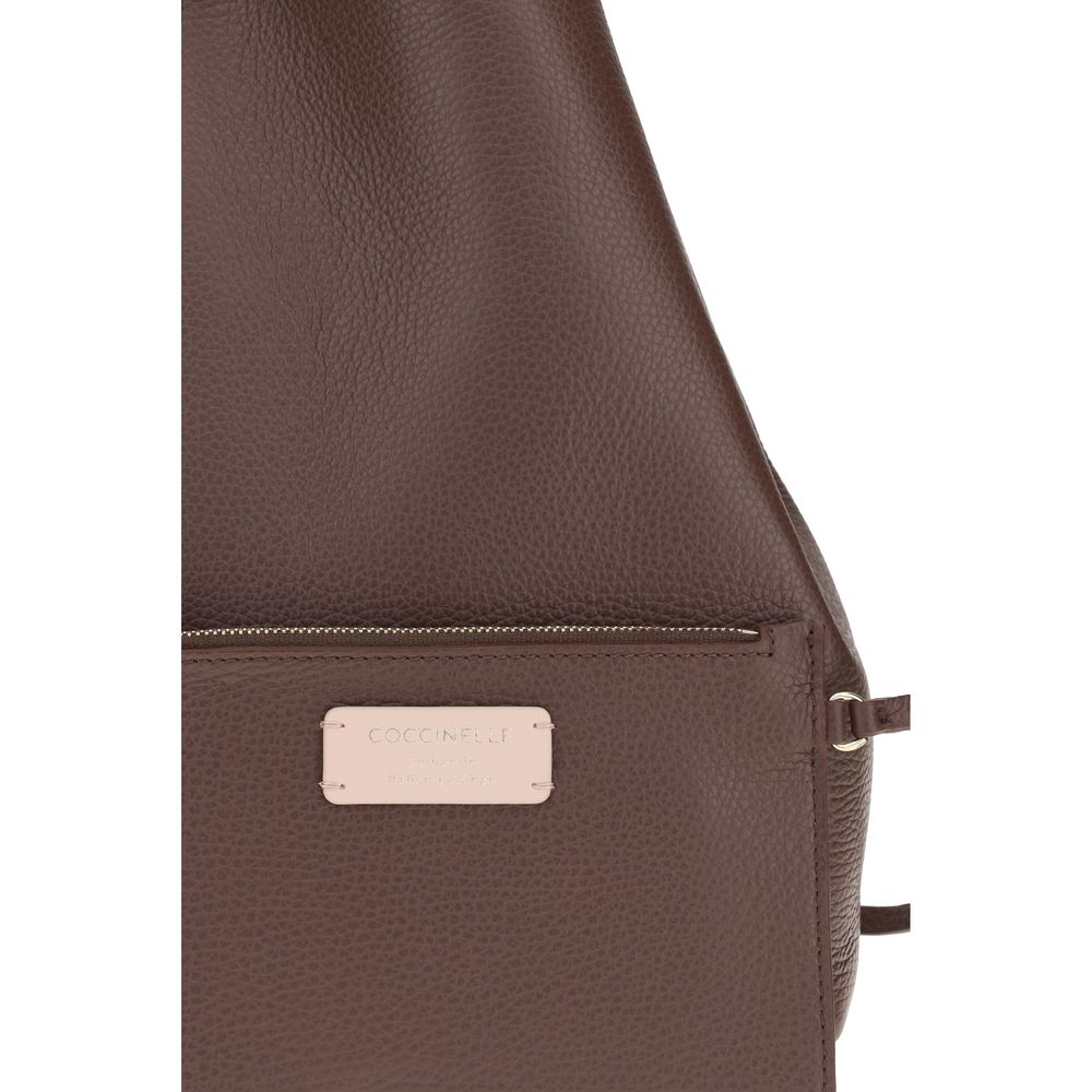 Beige Calf Leather Bos Taurus Shoulder Bag