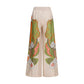 Multicolor Silk Casual Pants
