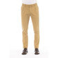 Beige Cotton Men Pants