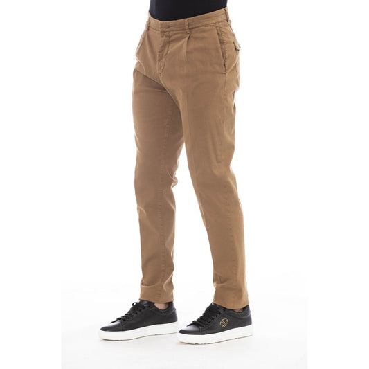 Beige Cotton Mens Pant