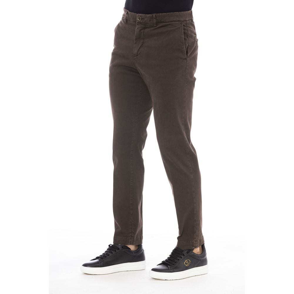 Brown Cotton Men Pants
