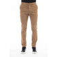 Beige Cotton Men Pants