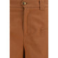 Orange Cotton Casual Pants