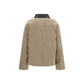 Beige Cotton Leather Jacket