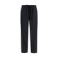 Black Polyester Casual Pants