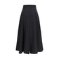 Black Wool Oves Aries Midi Skirt