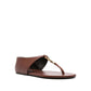 Brown Lamb Leather Flip-Flop Sandals