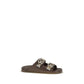 Brown Goatskin Flat Sandals