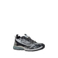 Gray Polyurethane Athletic Sneakers