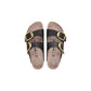 Black Synthetic Flat Sandals