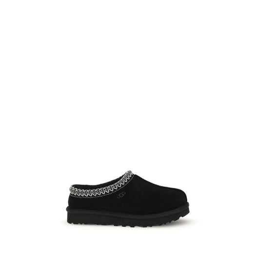 Black Leather Mules