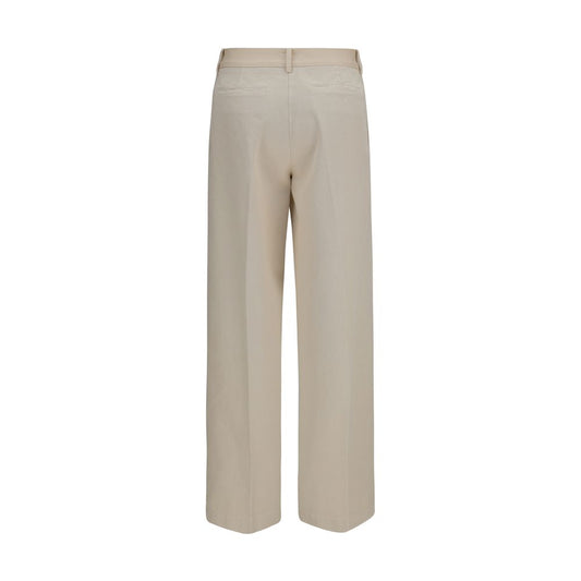 Beige Cotton Chino Pants