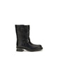 Black Calf Leather Bos Taurus Ankle Boots