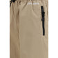 Beige Cotton Athletic Pants