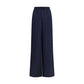Blue Silk Casual Pants