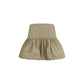 Beige Cotton Mini Skirt