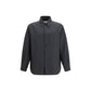 Gray Polyester Full-Length Jacket