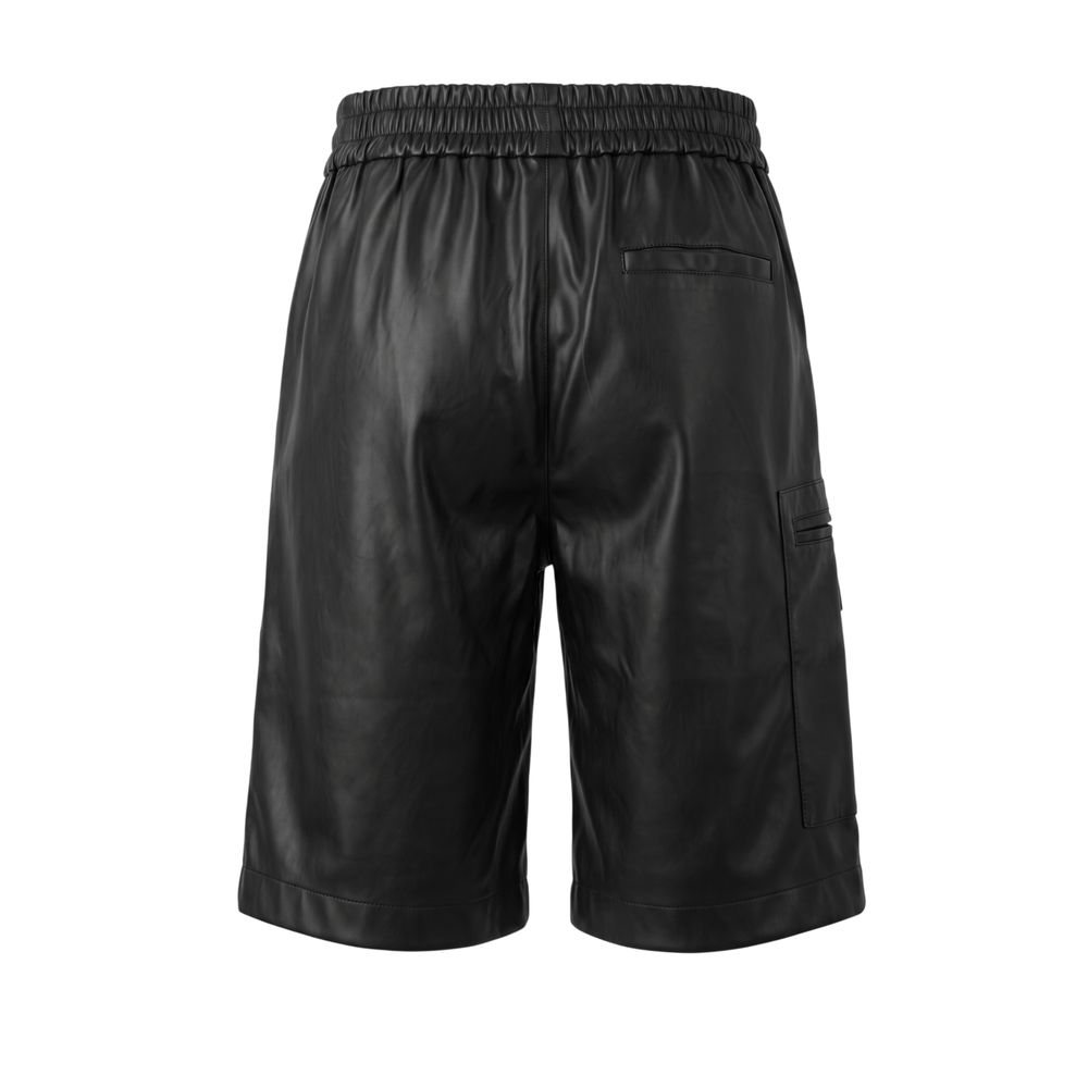 Black Polyester Men Shorts