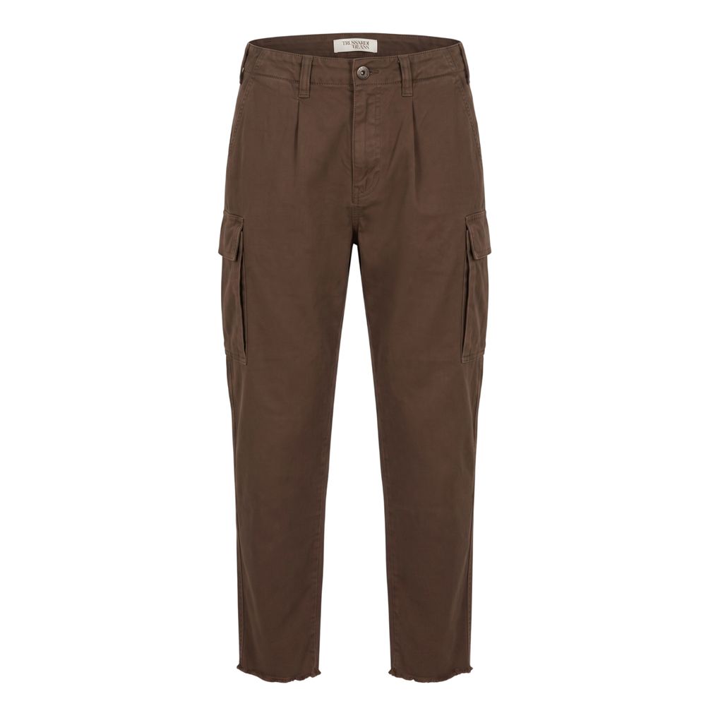 Brown Cotton Men Pant