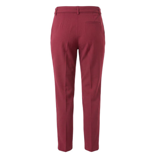 Red Polyester Women Pants