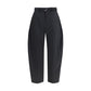 Black Polyester Casual Pants