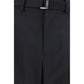 Black Polyester Casual Pants