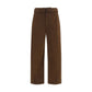 Brown Cotton Casual Pants