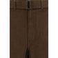 Brown Cotton Casual Pants