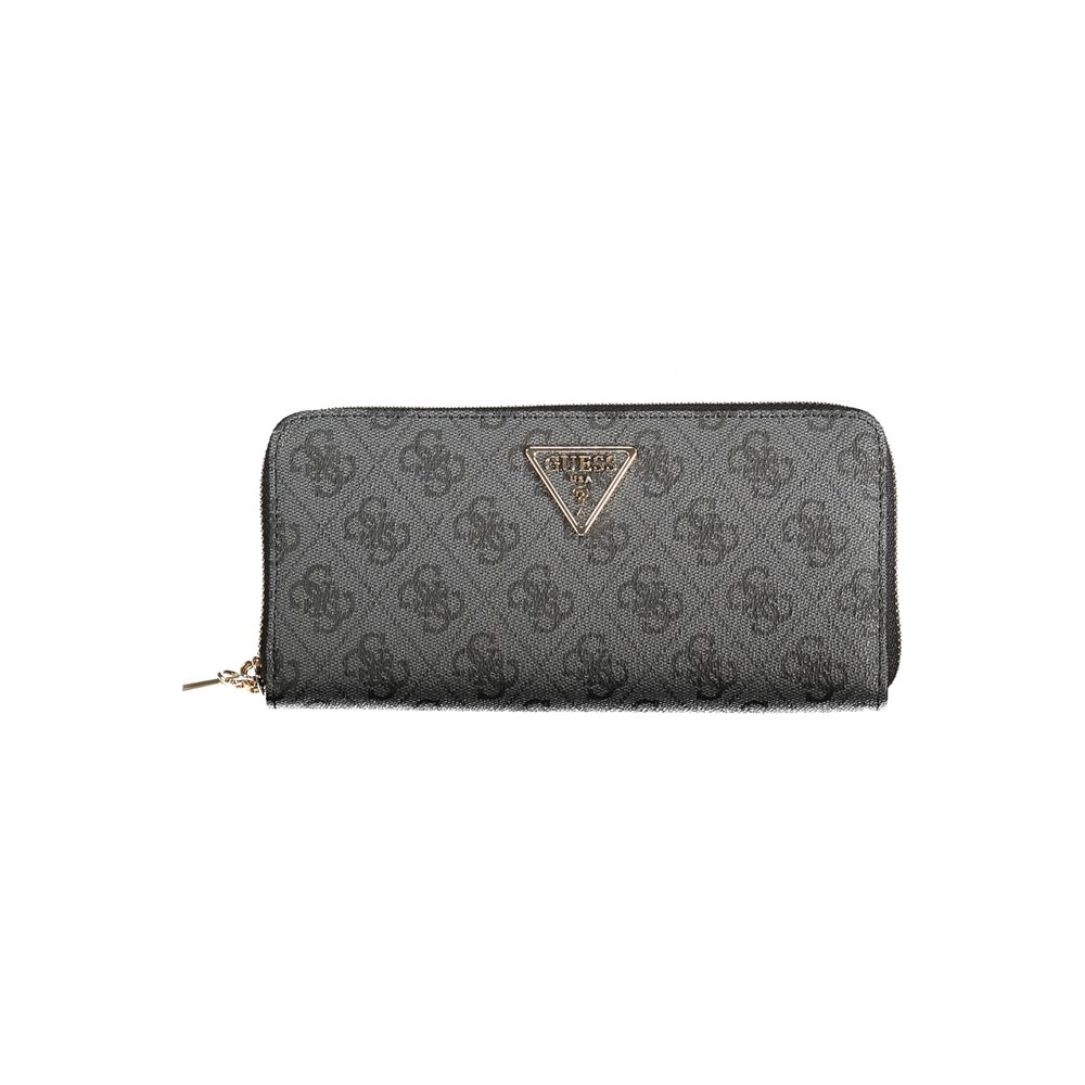 Black Polyurethane Women's Wallet