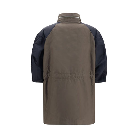 Bicolor Cotton Shell Jacket