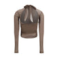 Brown Polyamide Pattern Shirt