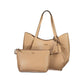 Beige Polyurethane Women's Bag with Shoulder Handles
