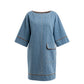 Blue Cotton Women Dress