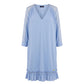 Blue Polyester Women Dress
